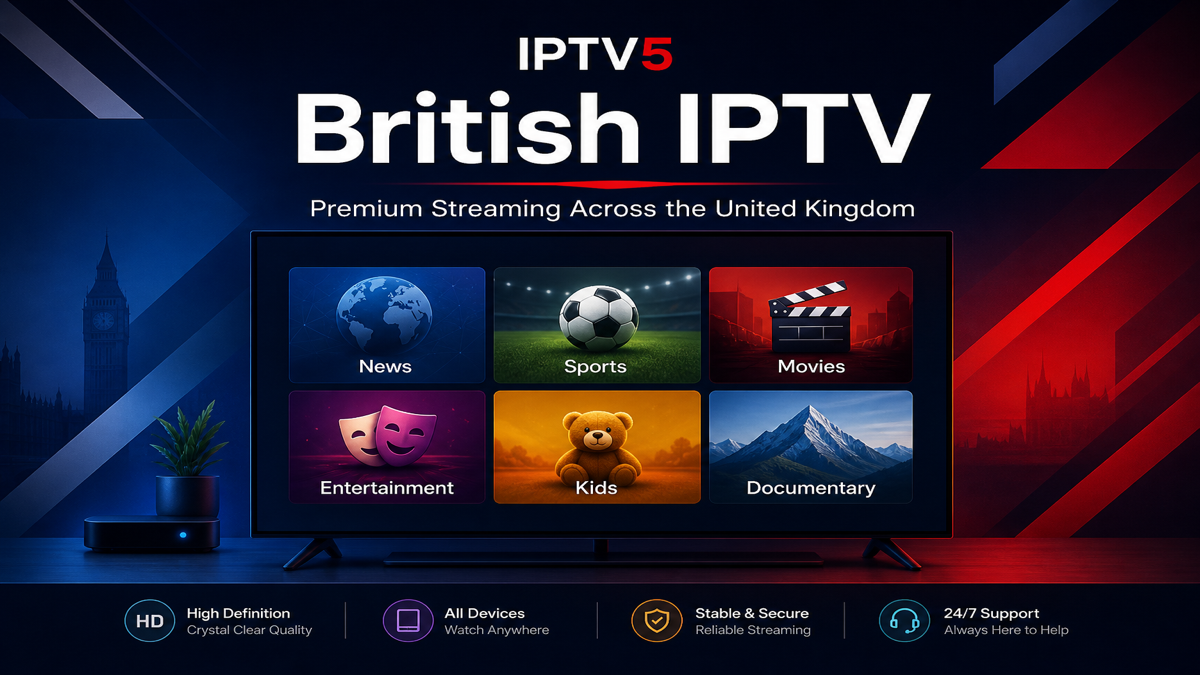 British IPTV premium streaming service – live TV and on-demand entertainment across the United Kingdom
