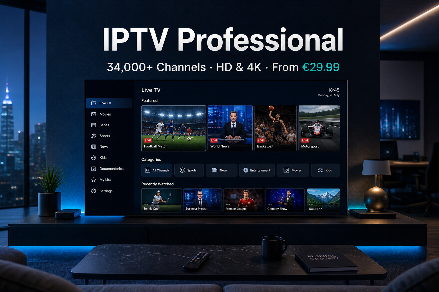 IPTV Professional premium streaming service – pro-grade live TV and on-demand content from IPTV5