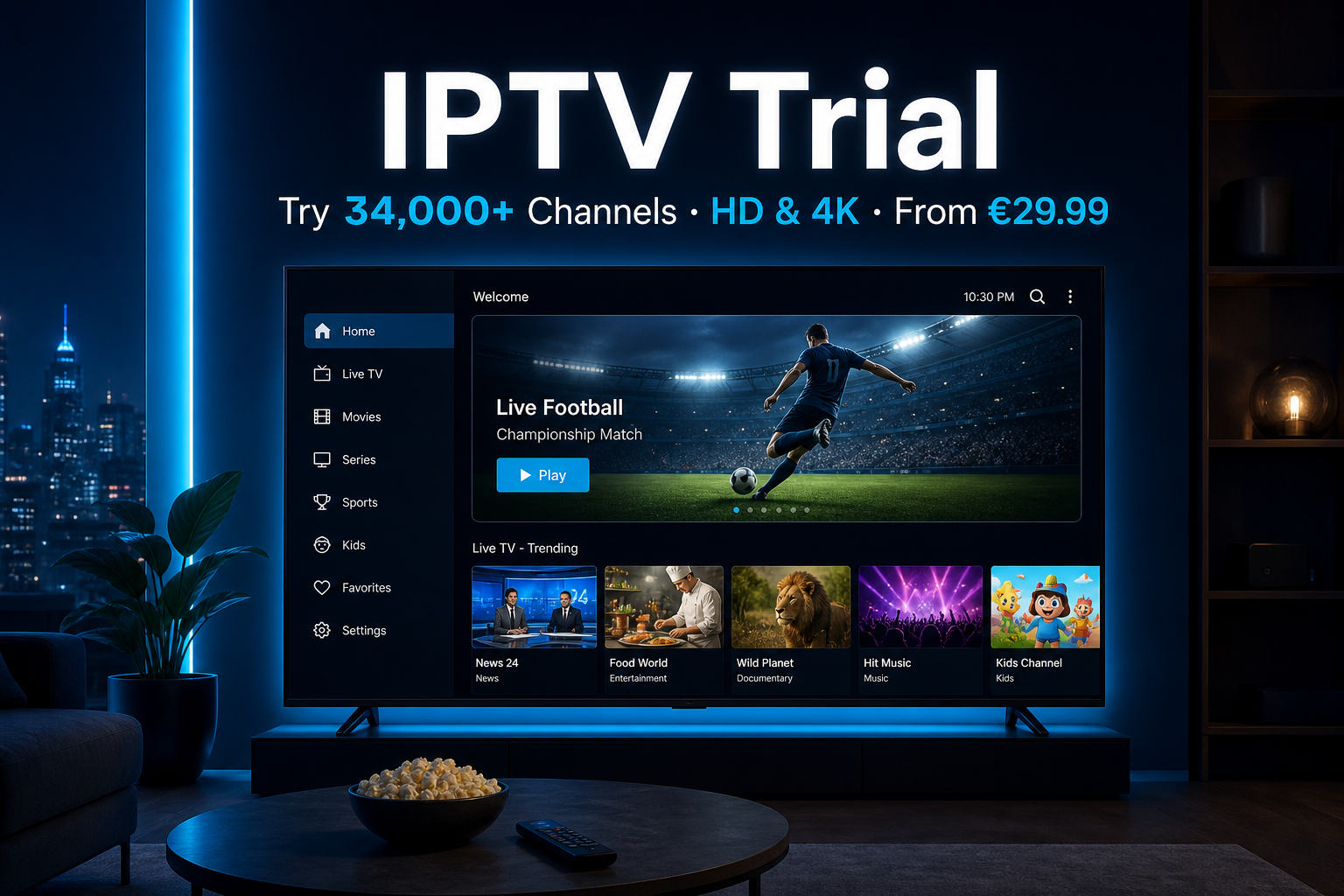IPTV Trial – try premium streaming with live TV and on-demand content from IPTV5